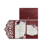 Προσκλητήριο γάμου burgundy floral 